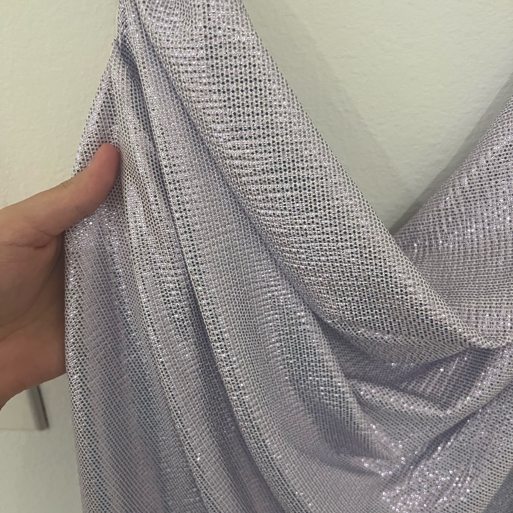 Lavender Cowl Neck Mini Dress - Picture 7 of 9